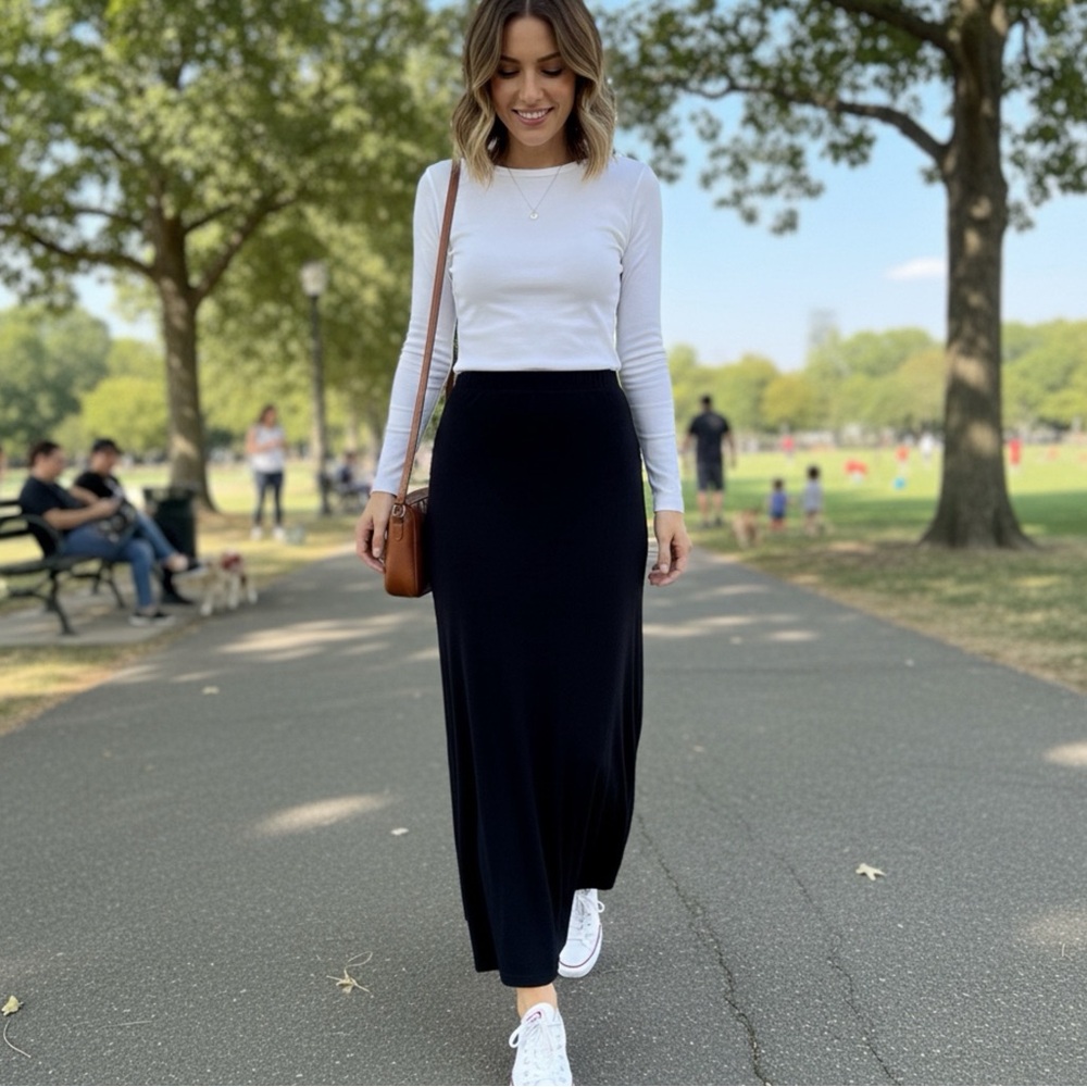 M Black Skirt with side slit, White House Black Market